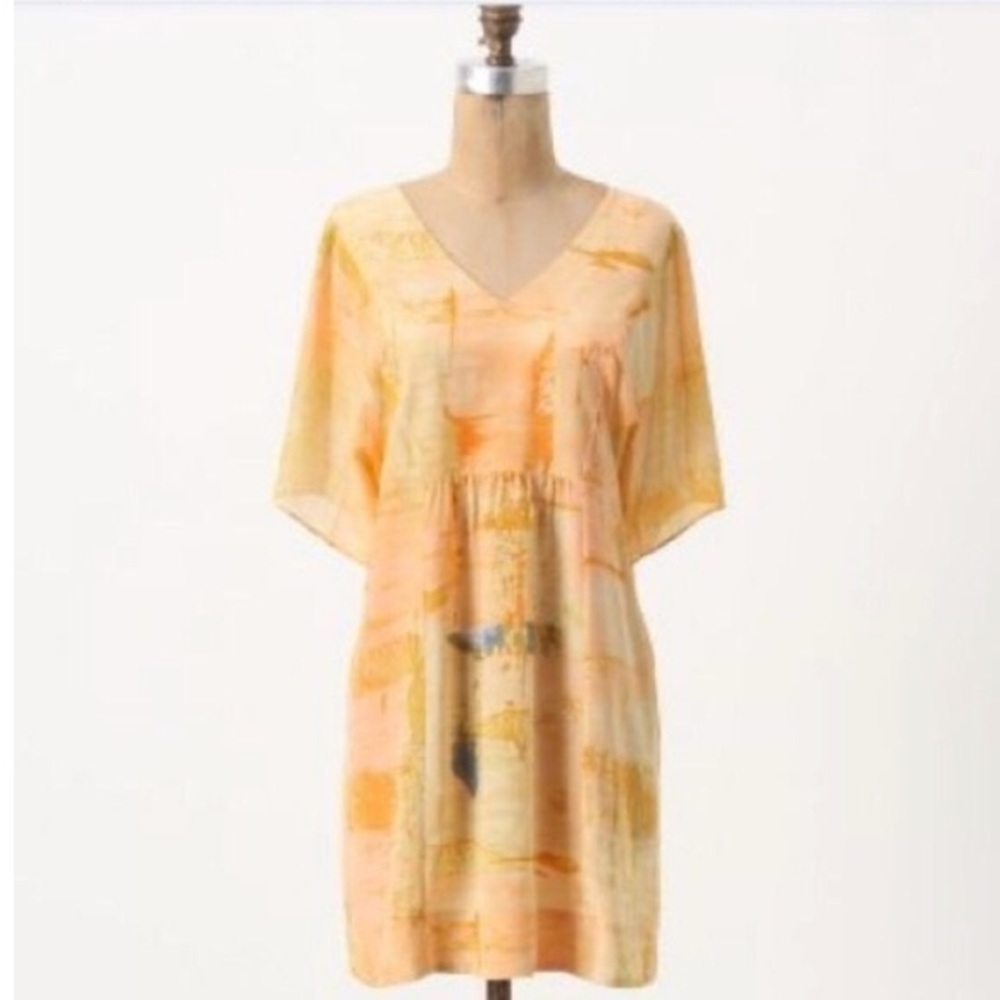 Anthropologie Maeve Umi Silk Watercolor dress